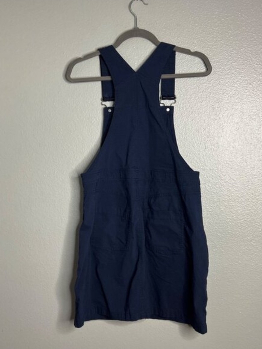 Title Nine Navy Pinafore Overall Dress with Zip Pockets - Picture 2 of 6
